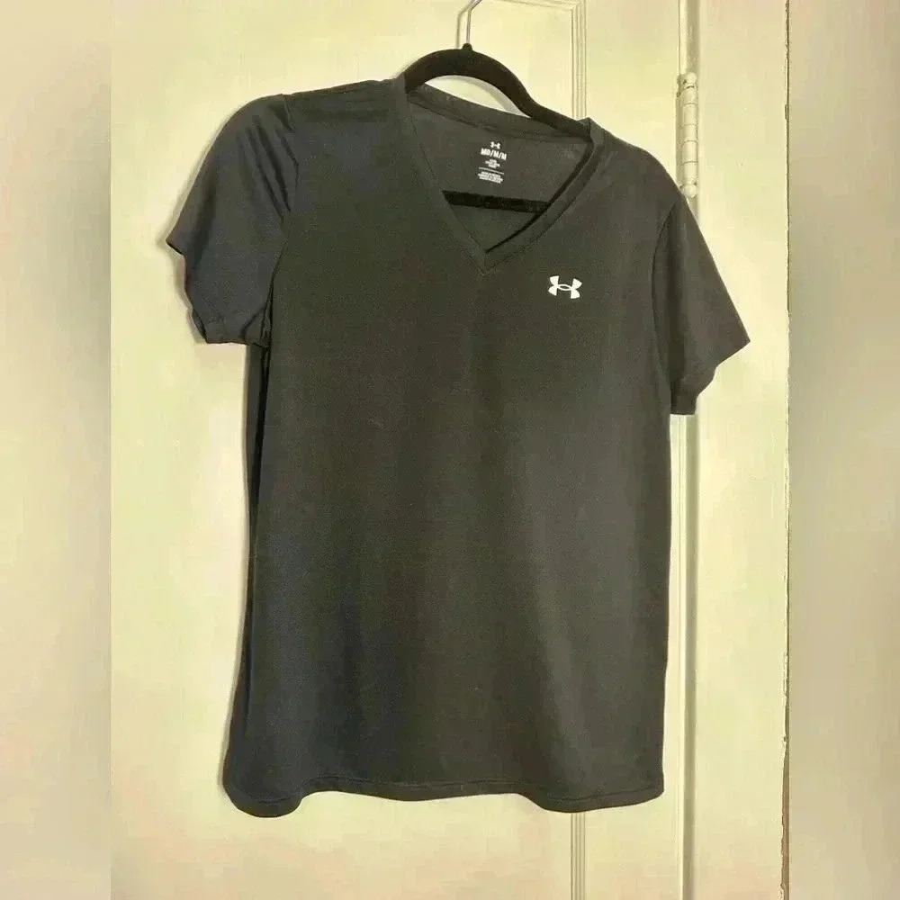 Women’s Black V Neck Short Sleeve Fitted T-Shirt